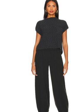 Free People Black Cropped Knit Tank Top
